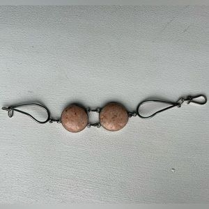 Pale pink and silver bracelet